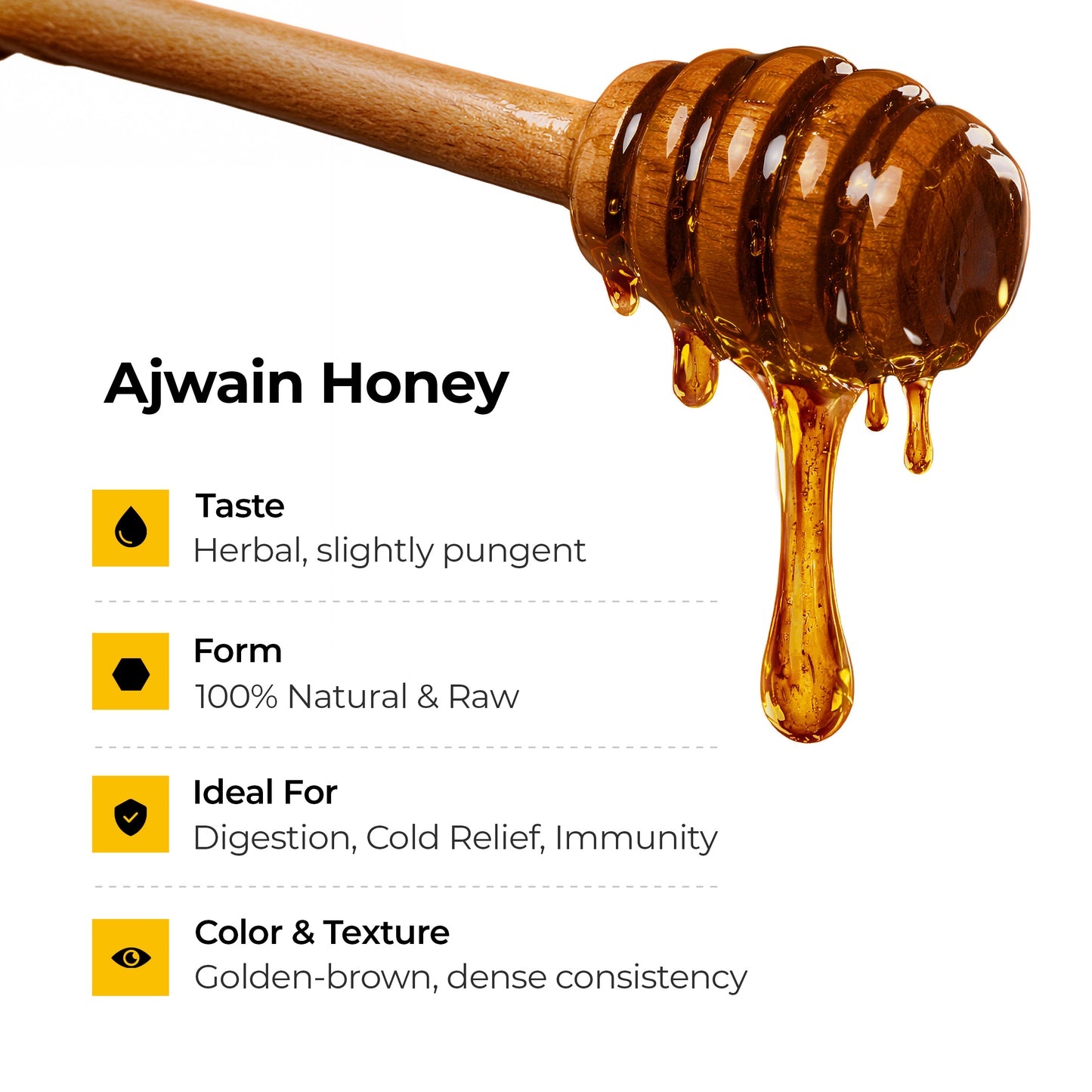Ajwain (carom) Honey - Pure, Natural & Medicinal | Straight From Farm | No added Sugar