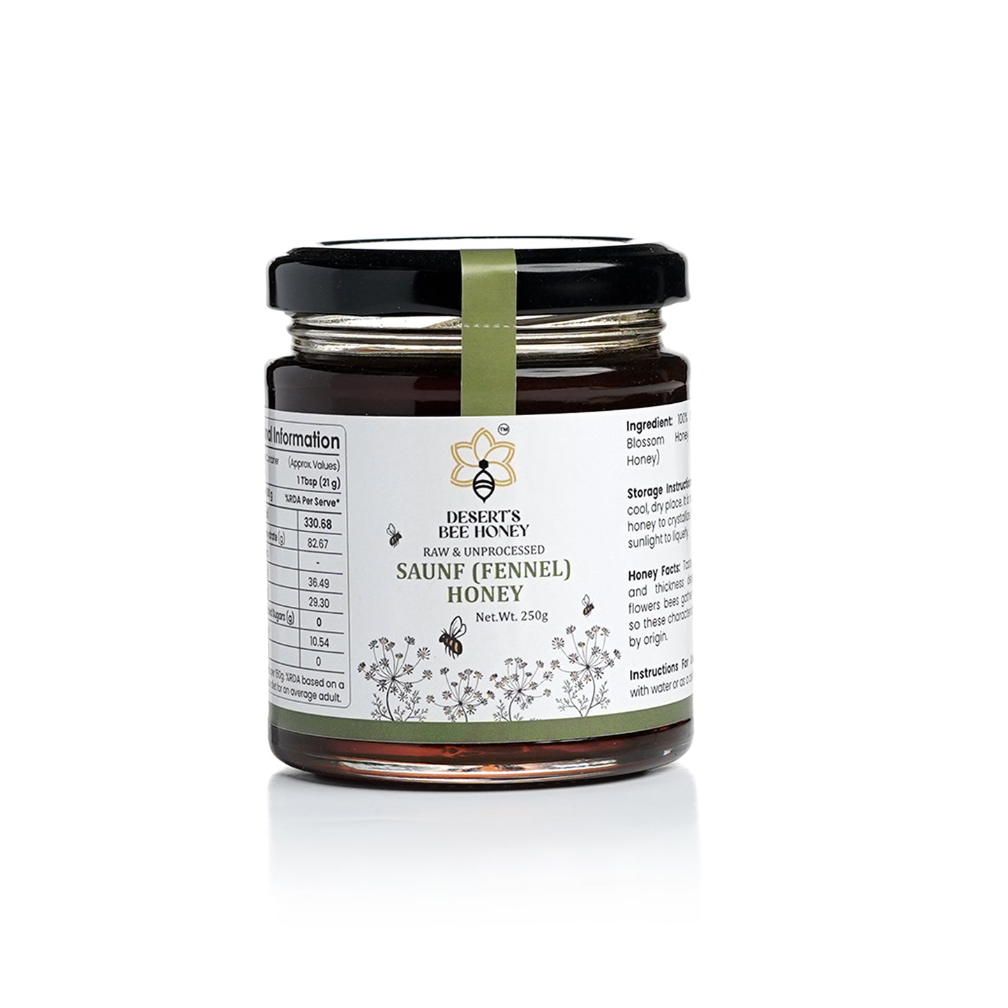 Saunf (Fennel) Raw Honey | Chemical-Free, No Heat, No Adulteration